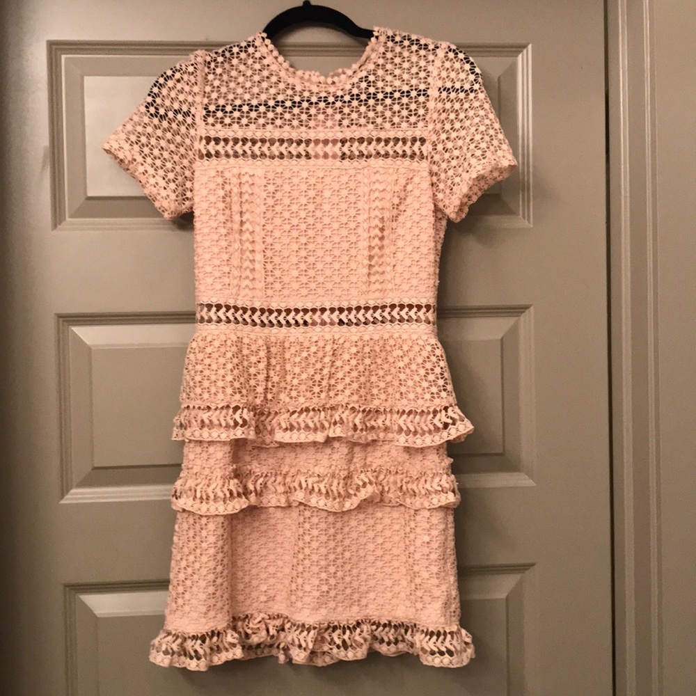 Aqua pink lace dress